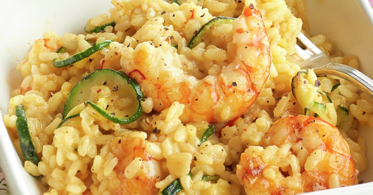 Risotto Cremoso De Gambas Y Calabac N